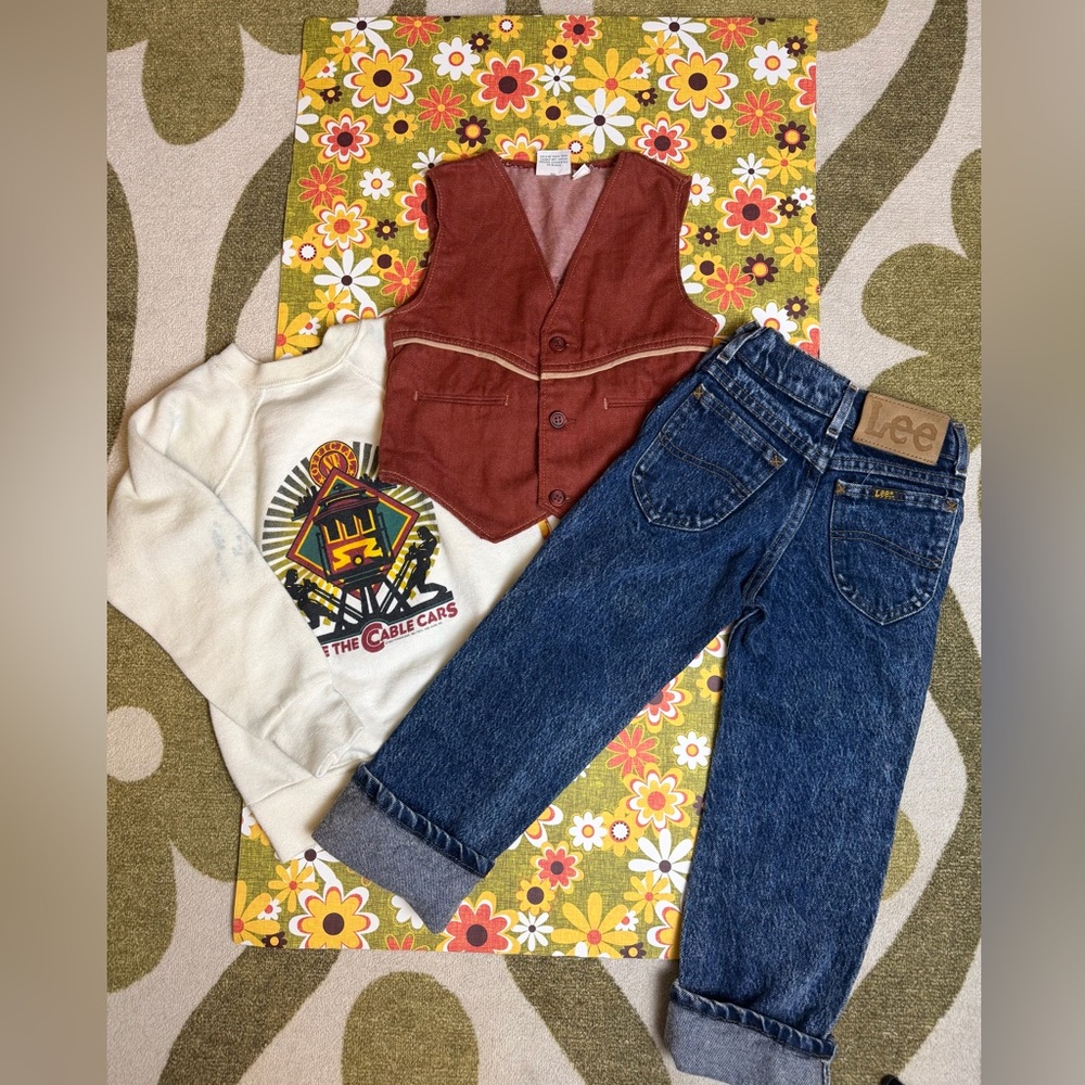 Vintage Little Kid’s 1970s Billy the Kid Rusty Red Vest Size 5